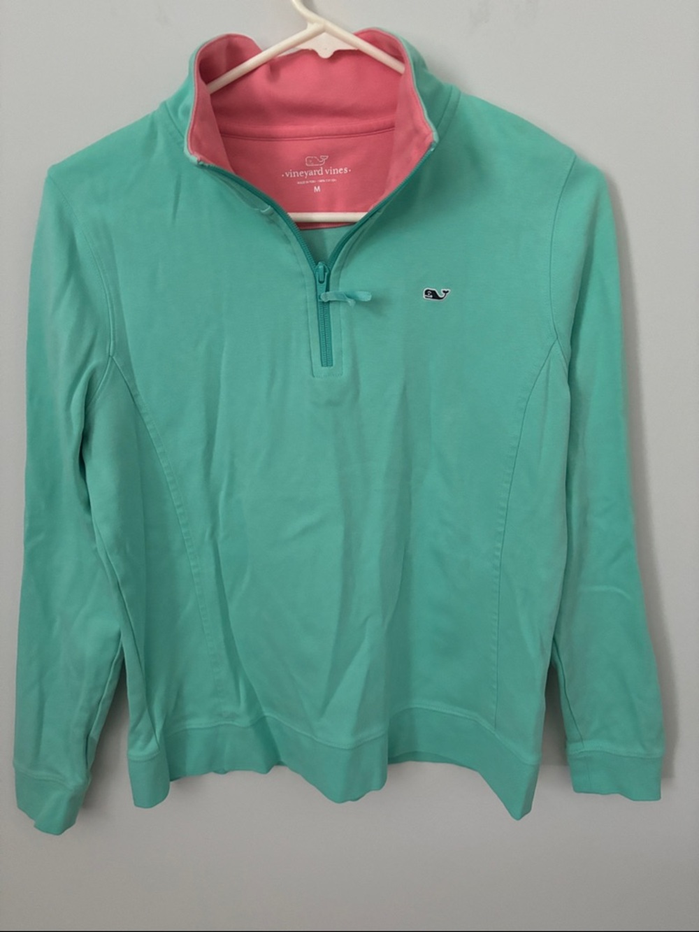 Vineyard Vines Quarter Zip with Salmon Color Lining